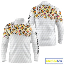Load image into Gallery viewer, Yellow leopard pattern mens golf polo shirt custom golf team outfit