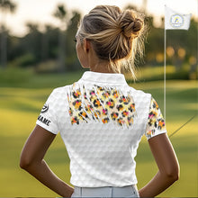 Load image into Gallery viewer, Yellow Leopard Pattern Womens Golf Polo Shirts Custom Unique Polo Shirts Golf Team Outfits NYN3388
