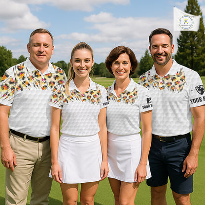 Yellow Leopard Pattern Men Golf Polo Shirts Custom Unique Polo Shirts Golf Team Outfits NYN3388