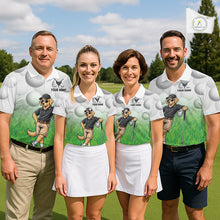 Load image into Gallery viewer, Funny Mens Golf Polo Shirt Custom Golden Retriever Golfer Grass Pattern Golf Team Outfits NYN3396