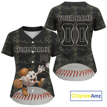 Load image into Gallery viewer, Custom Brown Mascot Funny Baseball Ball Jersey For Women Personalized 3D Funny Baseball Shirt NYN0901