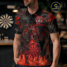 Load image into Gallery viewer, Fire Flames Darts Dragon Red Dart Polo Shirts For Men Personalized Team Dart Jerseys NYN2104