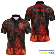 Load image into Gallery viewer, Fire Flames Darts Dragon Red Dart Polo Shirts For Men Personalized Team Dart Jerseys NYN2104