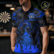 Load image into Gallery viewer, Fire Flames Darts Dragon Purple Dart Polo Shirts For Men Personalized Team Dart Jerseys NYN2106
