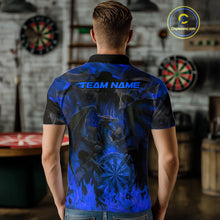 Load image into Gallery viewer, Fire Flames Darts Dragon Purple Dart Polo Shirts For Men Personalized Team Dart Jerseys NYN2106