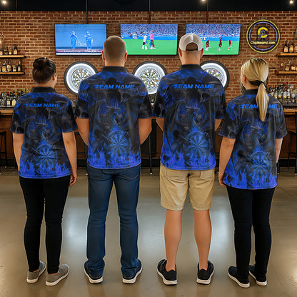 Fire Flames Darts Dragon Purple Dart 1/4-Zip Shirts For Women Personalized Team Dart Jerseys NYN2106