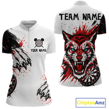 Load image into Gallery viewer, Colorful Splashed Tiger &amp; Dartboard Women&#39;s Darts Shirt - Custom Name For Darts Jersey NYN0427