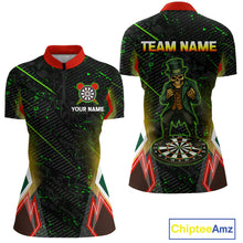 Load image into Gallery viewer, Green Skeleton With Urban Neon Women&#39;s Dart Shirt - Custom Name For Darts Jersey NYN0430