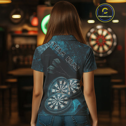 Triple Dartboards Grunge Darts Shirt For Men Custom Name For Players | Opt1 - Turquoise NYN0685