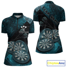 Load image into Gallery viewer, Triple Dartboards Grunge Darts Shirt For Men Custom Name For Players | Opt1 - Turquoise NYN0685