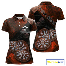 Load image into Gallery viewer, Triple Dartboards Grunge Darts Shirt For Women Custom Name For Players | Opt2 - Red NYN0686