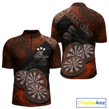 Load image into Gallery viewer, Triple Dartboards Grunge Darts Shirt For Men Custom Name For Players | Opt2 - Red NYN0686