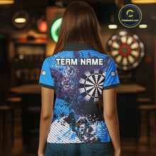 Load image into Gallery viewer, Dartboard Colorful Grunge Men's Darts Shirt Custom Name For Players | Opt1 - Blue NYN0687
