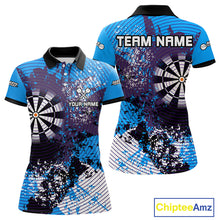 Load image into Gallery viewer, Dartboard Colorful Grunge Men's Darts Shirt Custom Name For Players | Opt1 - Blue NYN0687