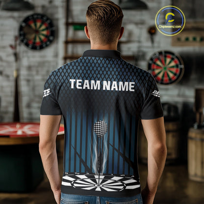 Azure Lightning Dartboard Electric Men's Dart Strike Shirt |  Custom Name For Darts Jersey NYN0440