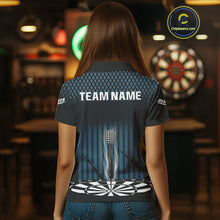 Load image into Gallery viewer, Azure Lightning Dartboard Electric Women&#39;s Dart Strike Shirt |  Custom Name For Darts Jersey NYN0440