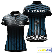 Load image into Gallery viewer, Azure Lightning Dartboard Electric Women&#39;s Dart Strike Shirt |  Custom Name For Darts Jersey NYN0440