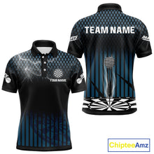 Load image into Gallery viewer, Azure Lightning Dartboard Electric Men's Dart Strike Shirt |  Custom Name For Darts Jersey NYN0440