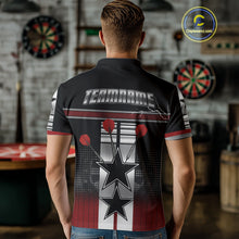 Load image into Gallery viewer, Patriotic Star &amp; Darts Custom Men's Darts Shirt - Black &amp; Red Jersey For Players NYN0451