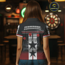 Load image into Gallery viewer, Patriotic Star &amp; Darts Custom Women&#39;s Darts Shirt - Black &amp; Red Jersey For Players NYN0451