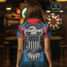 Load image into Gallery viewer, US Flag Eagle Multi Color Women&#39;s Dart Shirt - Custom Team Name For Darts Jersey NYN0452