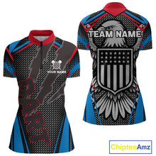 Load image into Gallery viewer, US Flag Eagle Multi Color Women&#39;s Dart Shirt - Custom Team Name For Darts Jersey NYN0452