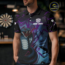 Load image into Gallery viewer, Fierce Cobra Multi Color Grunge Men's Dart Shirt - Custom Name For Darts Jersey NYN0456