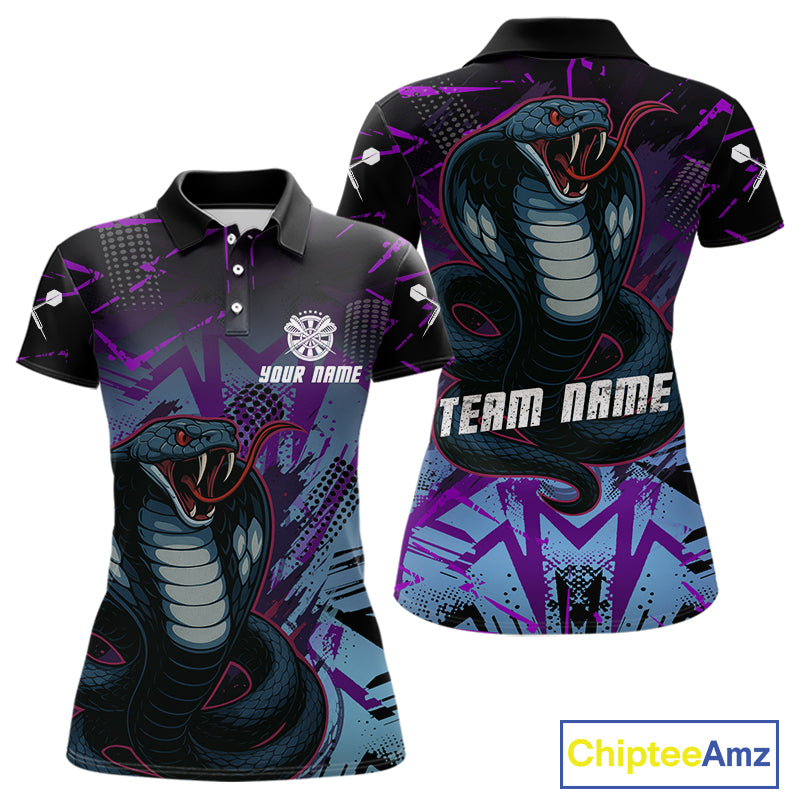 Fierce Cobra Multi Color Grunge Women's Dart Shirt - Custom Name For Darts Jersey NYN0456
