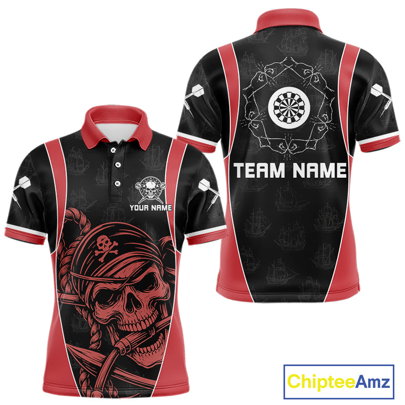 Vintage Pirate Skull Darts Team Shirt For Men - Personalized With Name And Team NYN0459
