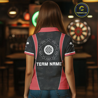 Vintage Pirate Skull Darts Team Shirt For Women - Personalized With Name And Team NYN0459