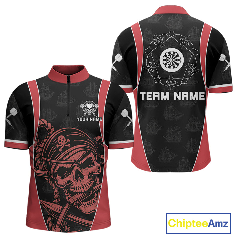 Vintage Pirate Skull Darts Team Shirt For Men - Personalized With Name And Team NYN0459