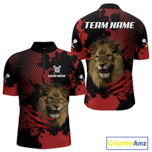 Load image into Gallery viewer, Grunge Lion Dartboard Custom Quarter-Zip Shirt For Men - Darts Team Jersey NYN0707