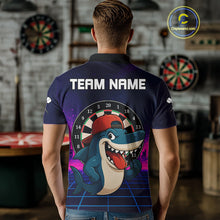 Load image into Gallery viewer, Neon Shark &amp; Dartboard Custom Funny Polo Shirt For Men - Darts Team Jersey NYN0709