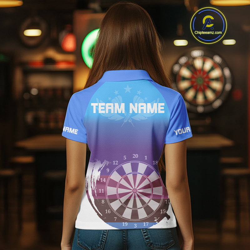 Colorful Grunge Dartboard Custom Polo Shirt For Women - Darts Team Jersey NYN0710