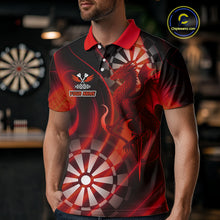 Load image into Gallery viewer, Dragon &amp; Dartboard Custom Darts Polo Shirt For Men - Personalized Name &amp; Team NYN0722