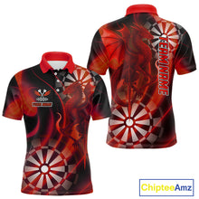 Load image into Gallery viewer, Dragon &amp; Dartboard Custom Darts Polo Shirt For Men - Personalized Name &amp; Team NYN0722