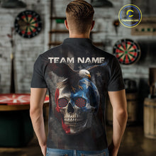 Load image into Gallery viewer, Custom Smoke Skull Eagle Patriotic Dart Shirt For Men US Flag Polo Dart Team Jersey NYN1336