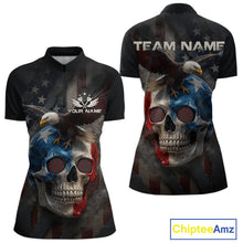 Load image into Gallery viewer, Custom Smoke Skull Eagle Patriotic Dart Shirt For Women US Flag 1/4-Zip Dart Team Jersey NYN1336