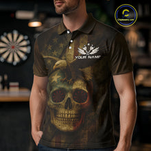Load image into Gallery viewer, Custom Skull Eagle Grunge Polo Dart Shirt For Men Retro Patriotic Dart Jerseys NYN1337