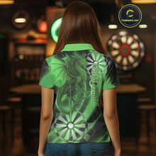 Load image into Gallery viewer, Custom Black And Green Dragon Dartboard Dart Polo Jersey Outfits Dart Team Shirts For Women NYN0980