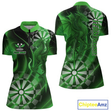 Load image into Gallery viewer, Custom Black And Green Dragon Dartboard Dart Jersey Outfits Dart Team Shirts For Women NYN0980