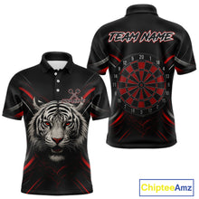 Load image into Gallery viewer, Custom Black-Red Tiger Dartboard Dart Polo Shirt For Men Outfits Tiger Dart Jersey NYN1362