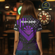 Load image into Gallery viewer, It&#39;s In My DNA Custom Purple Grunge Dart Polo Shirt For Women US Flag Dart Jerseys NYN1367