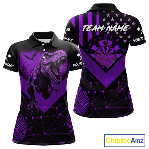 It's In My DNA Custom Purple Grunge Dart Polo Shirt For Women US Flag Dart Jerseys NYN1367