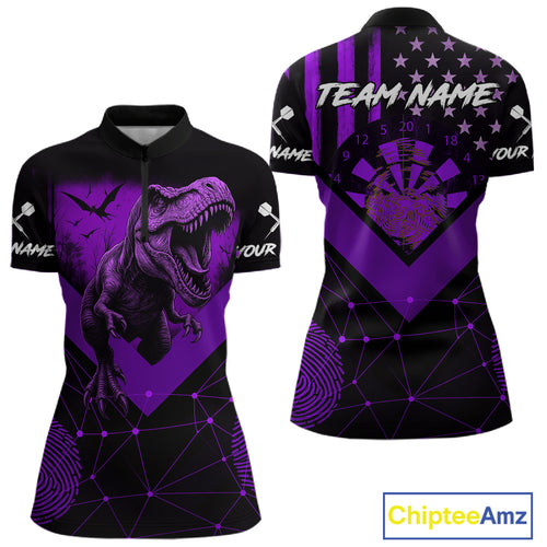 It's In My DNA Custom Purple Grunge Dart 1/4-Zip Shirt For Women US Flag Dart Jerseys NYN1367