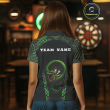 Load image into Gallery viewer, Fierce Green Serpent Dartboard Women's Darts Team Shirt - Custom Name For Players NYN0508