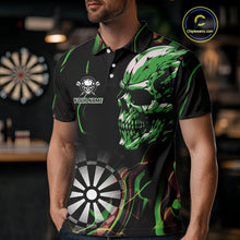 Load image into Gallery viewer, Custom Green And Orange Skull Dartboard Polo Dart Shirts For Men Darts Team Jersey NYN0999