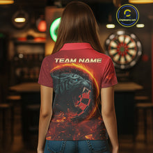 Load image into Gallery viewer, Panther Flaming Dartboard Custom Darts Polo Shirt For Women - Darts Team Jersey NYN0727