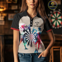 Load image into Gallery viewer, Human Play Darts Custom Colorful Darts Polo Shirt For Women - Darts Team Jersey NYN0729