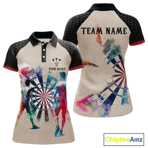 Human Play Darts Custom Colorful Darts Polo Shirt For Women - Darts Team Jersey NYN0729